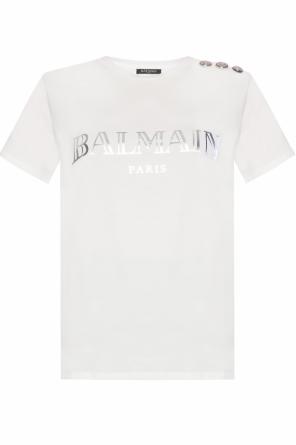 T-shirt z nadrukowanym logo, zdjęcie 1 T-shirt z nadrukowanym logo od Balmain